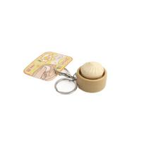 Simulation Bun Keyboard Clicker Keychain Mini Steamed Bun Stress Relief Sensory Fidget Toys for Autism ADHD Decompression Toy