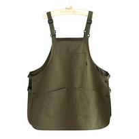 New Japanese Style Catering Workwear Apron Stain Resistant Waterproof Working Overalls Household Painting Aprons for Cafe Barber žalia