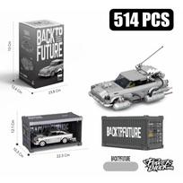 MOC Back To Future Retro Vehicle Building Blocks Assembly Bricks Sports Car Speed Racer Display Box Garage Toys Kids Adults Gift With Original Box