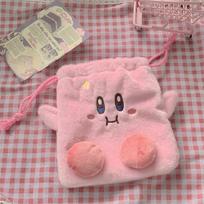 19x18cm Kirby Drawstring Anime Bag Game Peripherals Cute Pink Portable Storage Cosmetic Bag Coin Purse Creative Birthday Gift 19x18cm rožinė