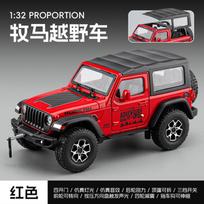 1:32 Jeep Wrangler Rubicon JL American Hardcore Off Road SUV Alloy Metal Diecast Model Car Home Decoration Computer Desktop Gift raudona