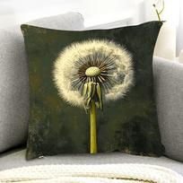 1Pc Dandelion Oil Painting Print Pillow Cover, 2D Double-Sided Polyester Cushion Case, Moody Green Botanical Decor Pillowcase, G Peach skin 18*18(CM)-1Pcs