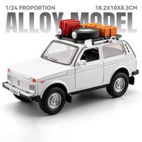 1:24 Rezvani Vengeance LADA NIVA Model Car Toy Wheel Steering Metal Models Shock Absorption Off-road Vehicles Gifts for Boys