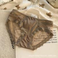 Ladies Romantic Lace Light Ripe Sweet Pure Sexy Skin Delicate Silky Cotton Crotch Translucent Panties L kava