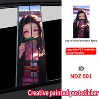 Nezuko Anime Car Stickers Car B-pillar Decal Waterproof Stickers Auto Center Pillar Sticker Cover Scratches Vehicle Decor 1 pcs