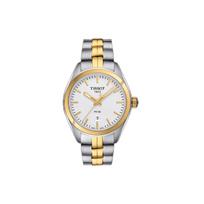 Tissot Pr100 serijos kvarcinis laikrodis Madingas dviejų atspalvių plieninis apyrankė 33 mm baltas ciferblatas nerūdijančio plieno korpusas Moteriški laikrodžiai Sidabrinis Auksas T101.210.22.031.00 Medium Gold Strap