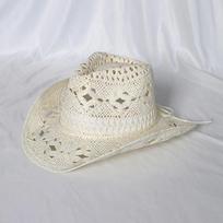 Straw Cowboy Hat for Men Women, Wide Brim Hollow Breathable Sun Protection Cap, Travel Beach Summer Hat balta