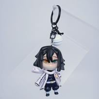 Demon Slayer PVC Keychain Cute Anime Figure Charm Bag Accessory Cosplay Gift Kimetsu no Yaiba balta