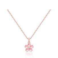 Barbie crystal necklace [ Crystal* Explosive] Dream Cat Eye Streamer Pink Peach Blossom Four-leaf Clover Transfer Clavicle Chain Y-Ba2604024 rožinė