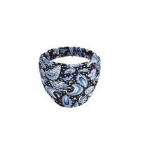 Fashion Non Slip Turban Bandana Hair Hoop Lightweight Elastic Headband Headdress Hollow Wide Side Head Wrap Workout mėlyna