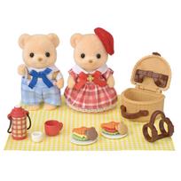 Sylvanian Families Doll Furniture Set Bear Siblings Picnic Lunch Set ST Mark Certified Ages Toy Dollhouse Sylvanian Families Epoch & [Biscuit - -]