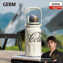 Germ (Germ) Coca-Cola Rhythm Insulated Water Bottle for Men And Women, Sports Water Bottle with Large Capacity, Car Cup, Student Cup, 800ML, White