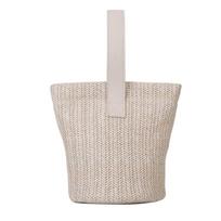 Summer small bags for women, new girls, straw bucket bags, vacation beach bags, woven portable bento bags. balta