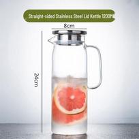 Borosilicate Glass Water Pitcher with Stainless Steel Lid
