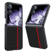 Compatible with Xiaomi MIX Flip phone case, carbon fiber Kevlar textured shockproof ultra-thin foldable Xiaomi protective case Xiaomi mixflip raudona