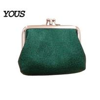 Lightweight Card Holder Vintage Glitter Mini Coin Purse, Portable Kiss Lock Closure Change Purse Pouch, Double-layer Wallet for Cards, Jewelry, Cash, žalia