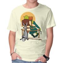 Unisex Crew Neck T-Shirt Ogres Gazing At The Moon Graphic Short Sleeve Casual Tee M