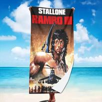 R-Rambo III S-Stallone Filmo Plakatas Paplūdimio Rankšluostis Mikropluošto Minkštas Greitai Džiūstantis Sporto Salės Sportinis Rankšluostis Vonios Rankšluostis Vonios Kambariui Plaukimui 40X60CM black