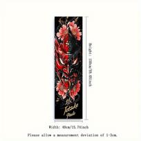 Hannya Mask Cherry Blossom Long Tapestry, Red Black Japanese Tattoo Print  Wall Hanging, Samurai Themed Decor For Bedroom & Livi 40CMX150CM