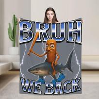 Soft Warm Flannel Blanket Italian Brainrot Meme Design Cozy Throw All Season Use Best Gift For Fans 70X100cm