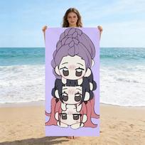 1Pc Cute K-Pop Beach Towel, Quick-Drying Sand Free Super Absorbent Towel For Beach, Pool, Sport, Yoga, Gym & Home 40X60CM