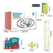 Domino Train for Kid Automatic Electric Laying Car Colorful Dominoes Set Educational Toys Blocks Birthday Gifts Boy Girls Child mėlyna