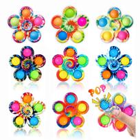 Spalvingas burbuliukų giroskopas Fidget Spinner pirštų šokinėjimo žaislas Spaudžiamas burbuliukų giroskopas ADHD Vaikų nerimo mažinimas Malšina stresą