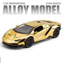 1:24 Hellcat LP770-4 Sports Car Model Toys Metal Diecast Sound Light Pull Back Doors Opened Shock Absorption for Children Gifts