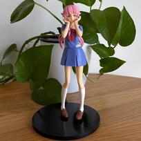 2 Style Mirai Nikki Anime Figure Gasai Yuno 17cm Pink Hair School Suit Pretty Girl Pvc Model Cute Periphery Gift Toy Doll