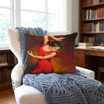 Flamenco Cushion Cover Anti-Dust Mite Short Plush Pillowcase - Invisible Zipper Silky Soft Sofa Cushion Cover Peach skin 18*18(CM)-1Pcs