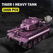 WW2 Military German Tiger I Heavy Tank Model Building Blocks World War Soldier Figures Army Battle Tank Bricks Toy for Kids Gift No Original Box