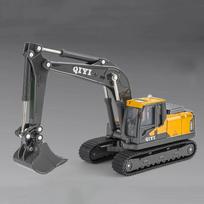 1/60 Engineering Excavator Metal Models Cars Toy with Light Sound Excavators Workbench Rotates 360 ° Vehicle Kids Festival Gifts pilka spalva