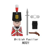Viduramžių Napoleono karo kareivių figūrėlės Karinės MOC statybinės kaladėlės Riteriai Britų Prancūzų Fusilier Šautuvai Ginklas Vaikų žaislas D128