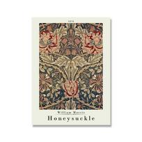 William Morris Vintage Flower Canvas Poster Jasmine Marigold Tulip Pattern Print Painting 21cm×30cm NoFrame