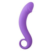 Prostatos dildo EasyToys silikoninis violetinis lenktas dizainas, glotnus paviršius