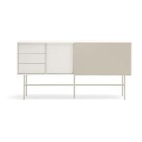 Žema šoninė spintelė smėlio spalvos/kreminės spalvos su stumdomomis durimis 180x91 cm Nube – Teulat