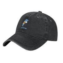 Argentina Flag Map Baseball Cap Vintage Distressed Denim Washed  Sun Cap Men Women Outdoor Running Golf Adjustable Fit Hats Cap One Size juoda