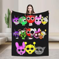 Sprunki Game Knitted Blanket   Flannel Throw Blankets Summer Air Conditioning Portable Ultra-Soft Warm Bedspreads 75x90cm
