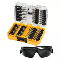 DeWalt komplekt suktuvimo antgalių su apsauginiais akiniais 47 vnt.