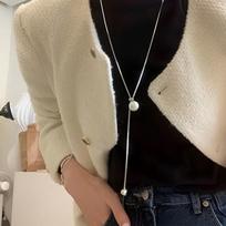 Tigers Eye Gold Snake Chain Long Pull-Adjustable Necklace Women Men Vintage Boho Chic Layered Pendant Jewelry Imitation Pearl Silver-Tone Chain Necklace 2025-37
