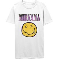 Nirvana Unisex Tshirt Xerox Happy Face Pink S