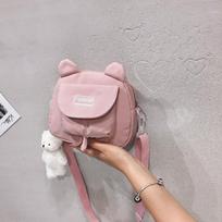 Cute bag, new bear canvas bag, women's messenger bag, girl student versatile shoulder bag.