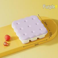 Summer Nine-Grid Easy Release Ice Cube Tray with Lid 10x10 violetinė