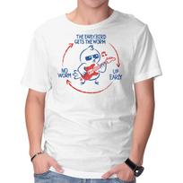 Unisex Crew Neck T-Shirt The Early Bird Gets The Worm Graphic Short Sleeve Casual Tee XL