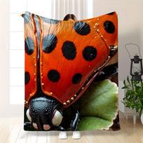 Cute Ladybug Flowers Flannel Printed Blanket Suitable For All Seasons Suitable For Living Room Office Sofa And Travel 180X250Cm 70x100cm28x39in