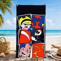 T-The Grim Adventures Of Billy & Mandy Towel Microfiber Beach Towel, Quick-Dry, Sand-Free, Ultra-Fine Fiber, Super Soft. 60x35CM