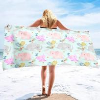 Elephant Beach Towels Quick Dry Microfiber Soft And Absorbent Bath Towel Outdoor Travel Oversized Beach Towel For Adults Kids 50x100cm(20x40in)