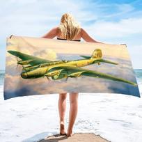 Microfiber Beach Towel Quick Drying Lightweight Bath Travel Towels Oversized Beach Blanket Sand Free Towel Airplane Printing 100X50 cm(39X20in)