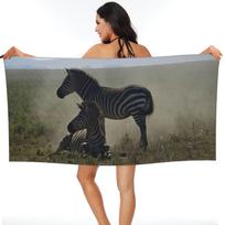 Zebras At Play Beach Towel Soft Microfiber Quick Dry Absorbent Quick Towels For Mountain Climbing 70x140 cm