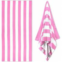 1 Pc Large Oversized Beach Towel 31''X71'', Microfiber Pool Towel, Pink Striped Quick Dry Cabana Swim Towel 70x140cm